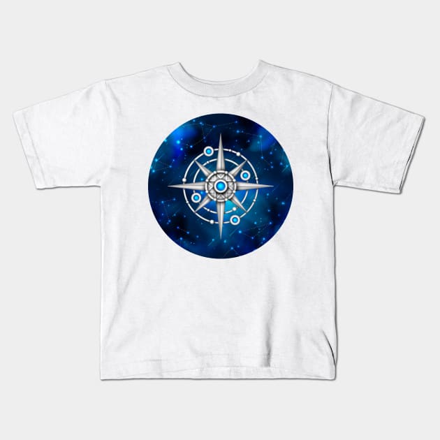 Endless Texture of Cosmic Universe with Ice Crystal Mechanical Stars Kids T-Shirt by lissantee